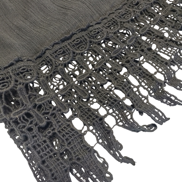 swimsuitsforall Women's Plus Size Crochet Trim Cover Up Black Size Large - Picture 10 of 13